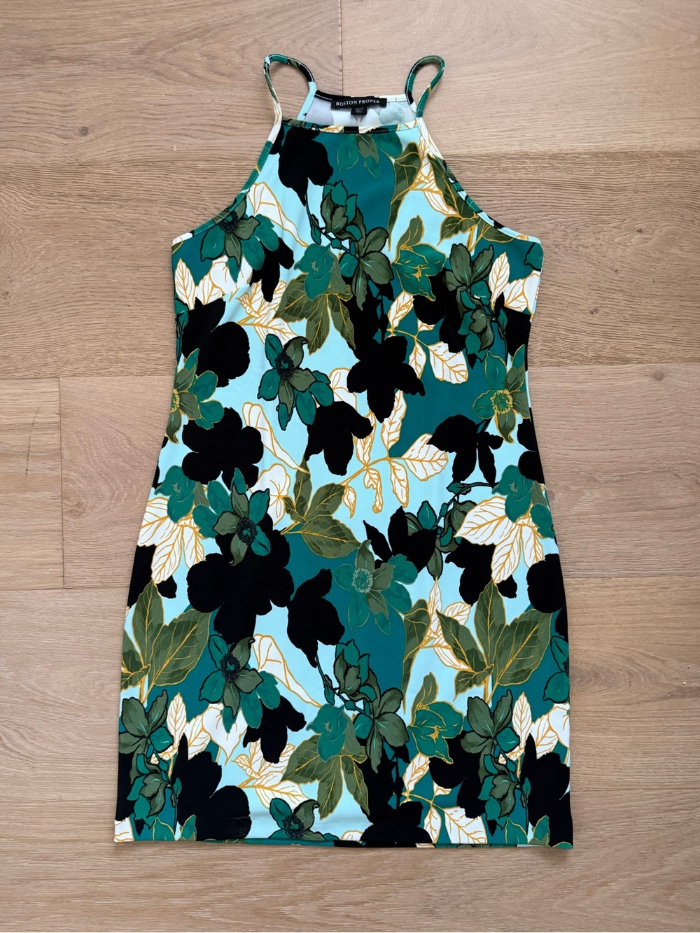 Boston Proper Womens Beyond Travel Shadow Florals High Neck Summer Dress Size S